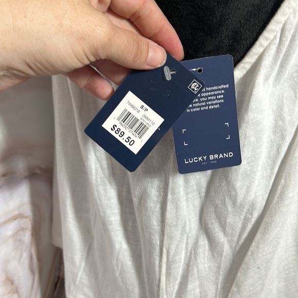 Lucky Brand Crochet Top Tank Loose Fit Boho White Sz S - Picture 5 of 12